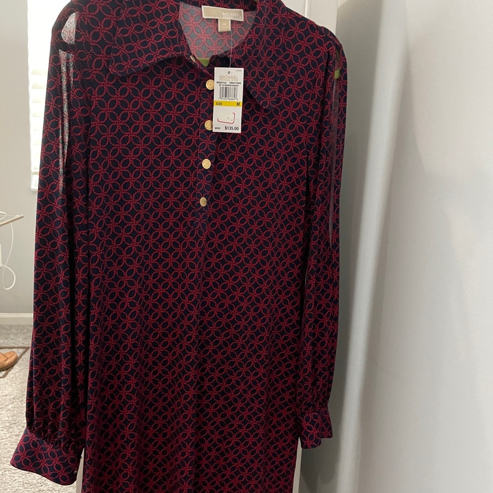 Michael Kors, long sleeve cold, shoulder dress
